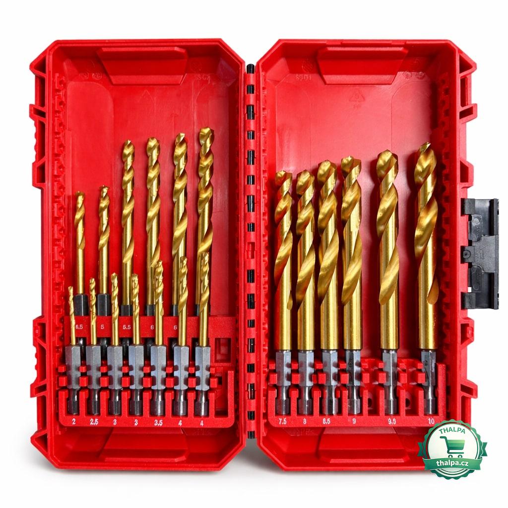 Milwaukee Sada vrtáků do kovu HSS-G TiN Red Hex 19 ks